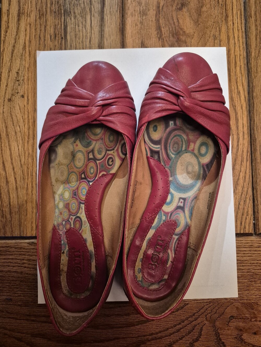 Red Born Flats Medium Wide 8